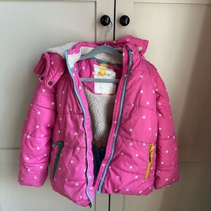 💕🧥Girls Pink Mini Boden Puffer Coat size 6-7